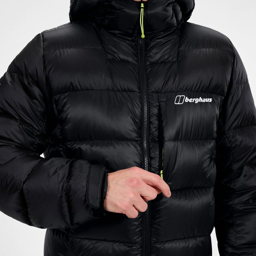 mens mtn arete ultra down hoody - black berghaus
