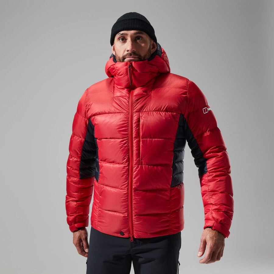 mens mtn arete ultra down hoody - redblack berghaus