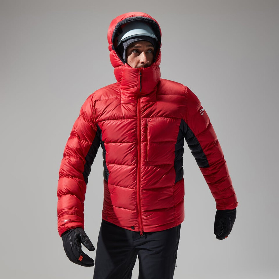 mens mtn arete ultra down hoody - redblack berghaus