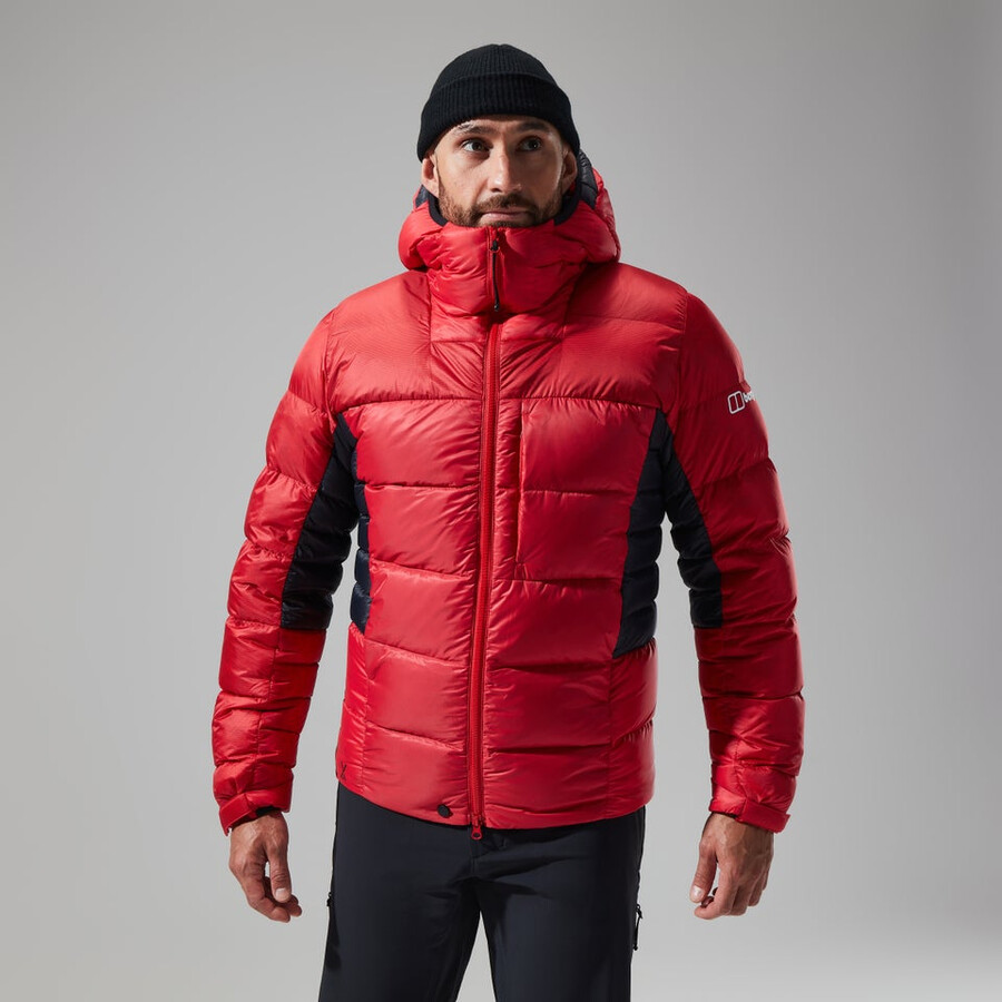 mens mtn arete ultra down hoody - redblack berghaus