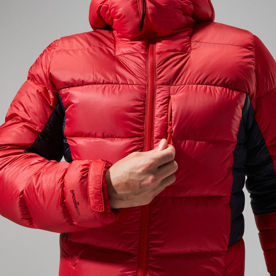 mens mtn arete ultra down hoody - redblack berghaus