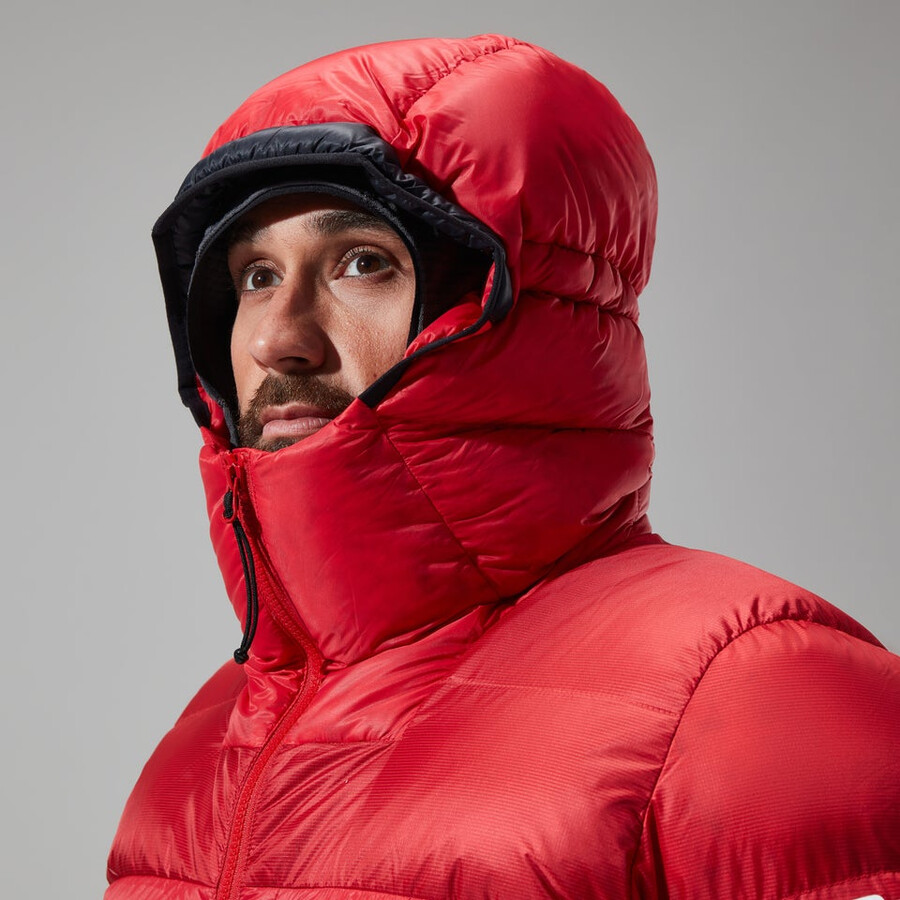 mens mtn arete ultra down hoody - redblack berghaus