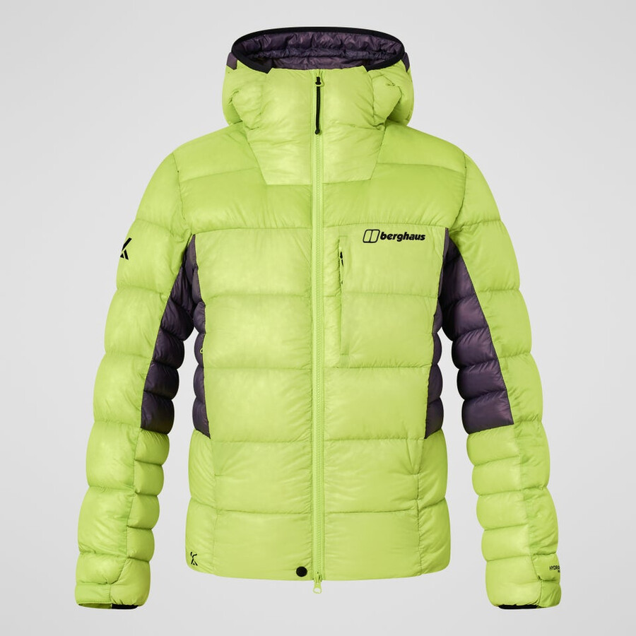 mens mtn arete ultra down hoody - yellowpurple berghaus