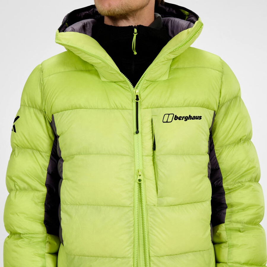 mens mtn arete ultra down hoody - yellowpurple berghaus