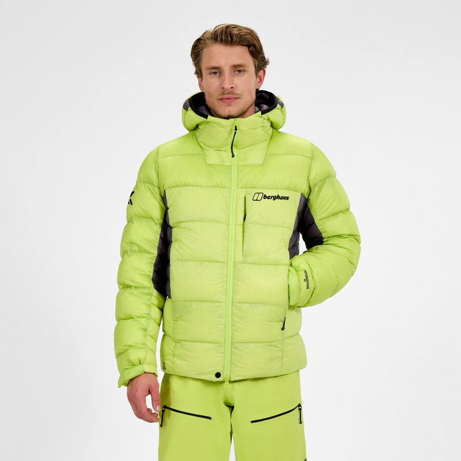mens mtn arete ultra down hoody - yellowpurple berghaus