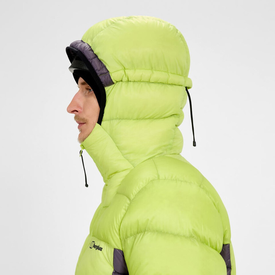 mens mtn arete ultra down hoody - yellowpurple berghaus