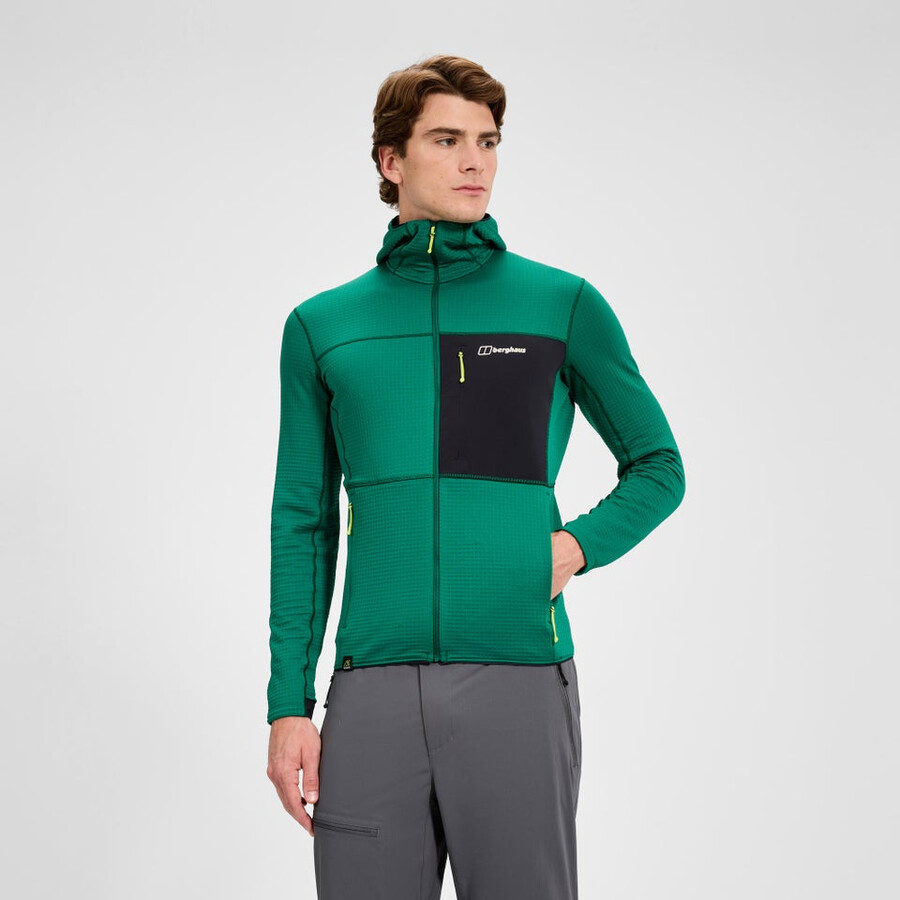 mens ridge-hiker hooded jacket - greenblack berghaus