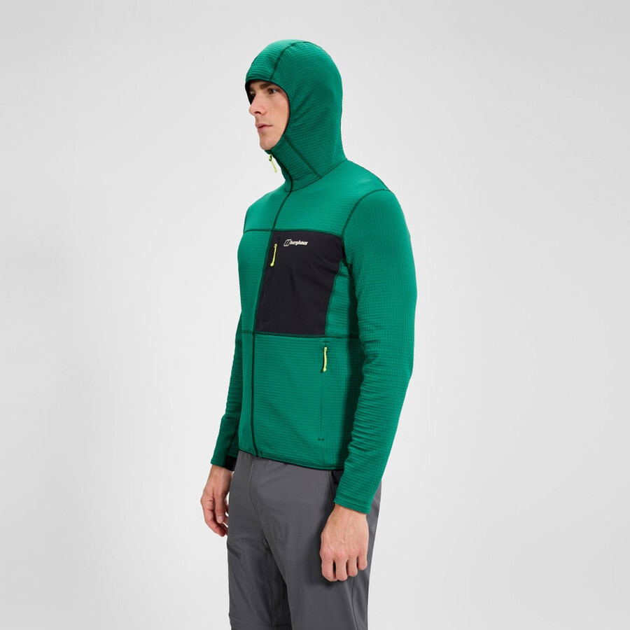 mens ridge-hiker hooded jacket - greenblack berghaus
