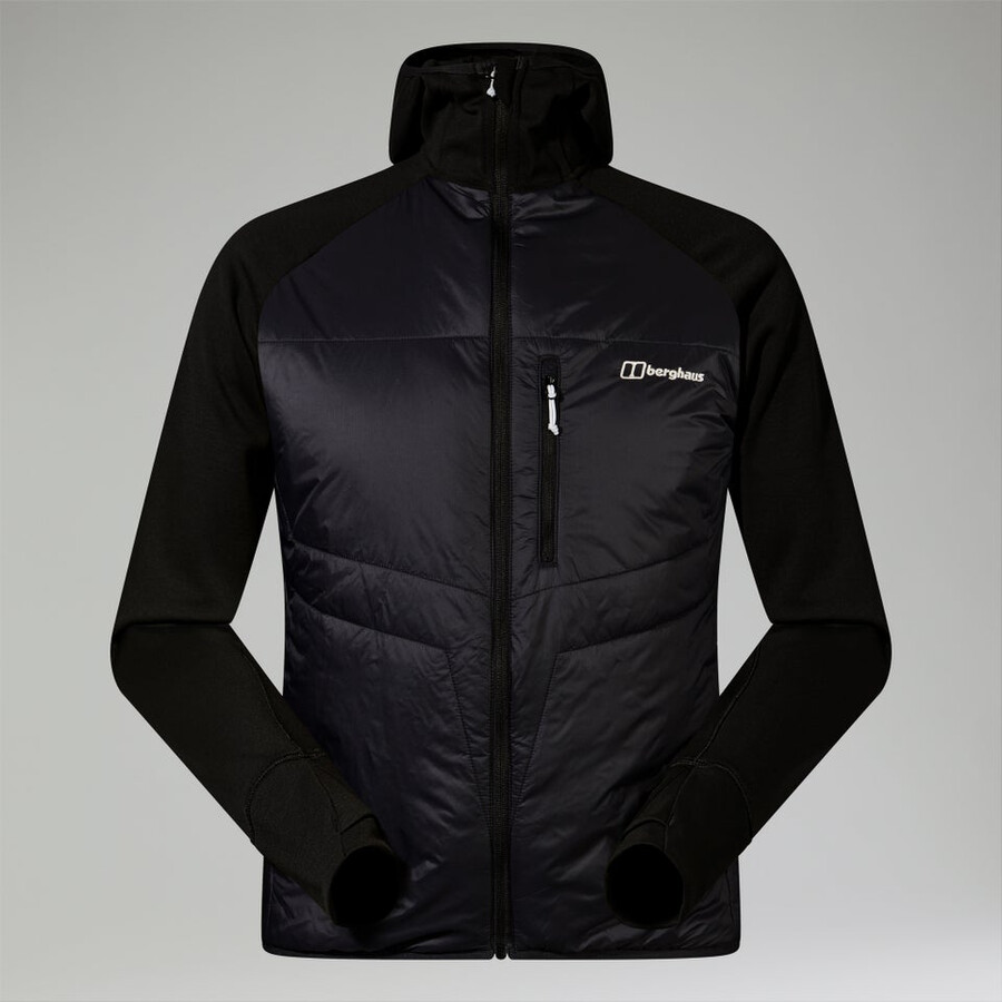 mens trawden hybrid hooded jacket - black berghaus