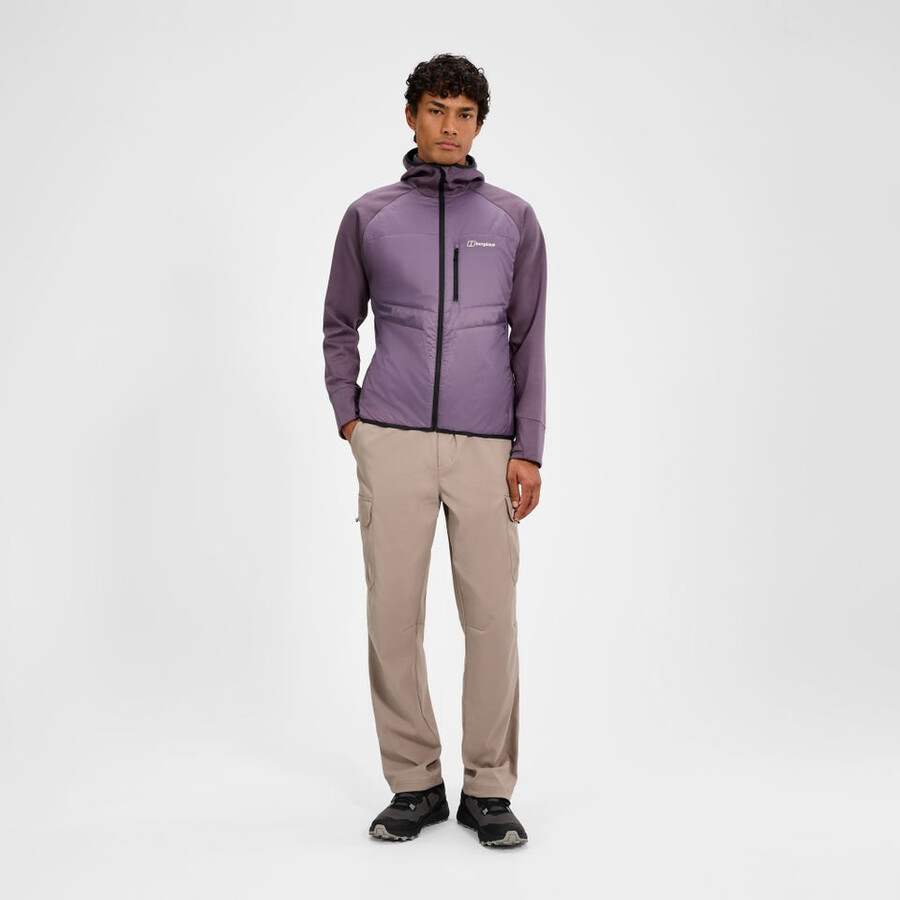mens trawden hybrid hooded jacket - purple berghaus