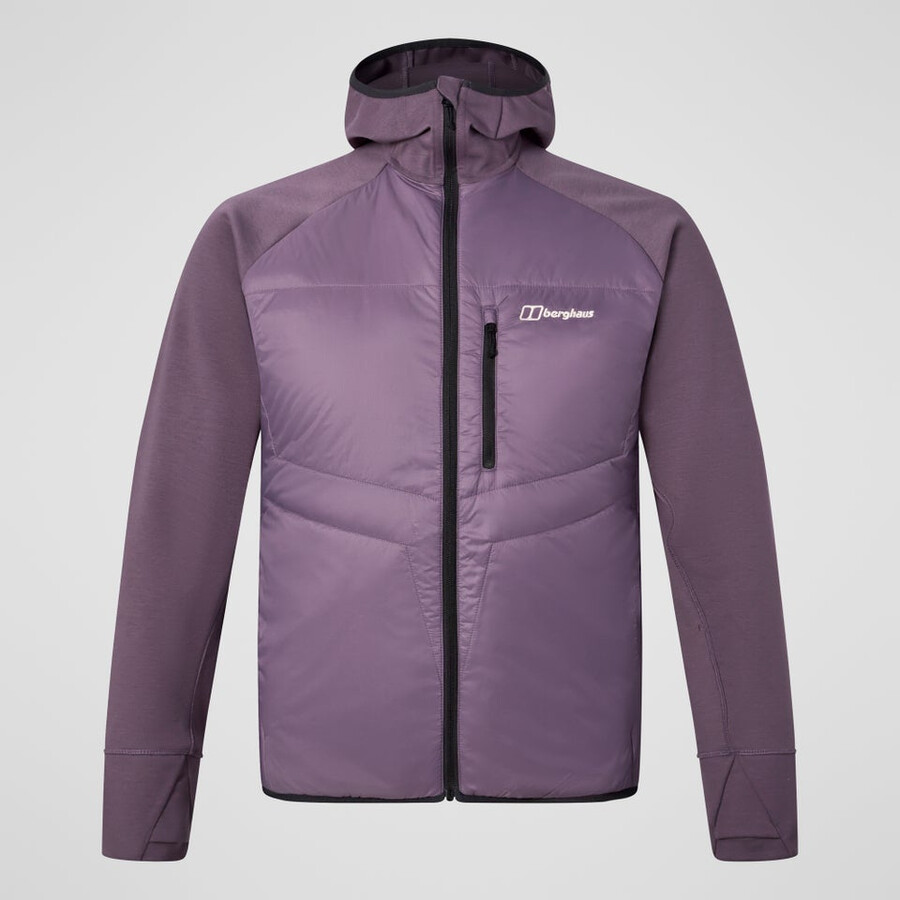 mens trawden hybrid hooded jacket - purple berghaus