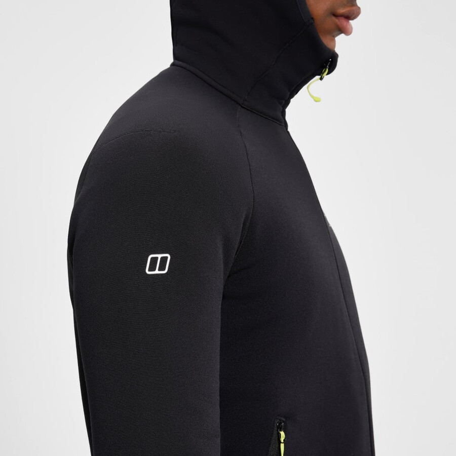 mens kinetic powerstretch hoody - black berghaus