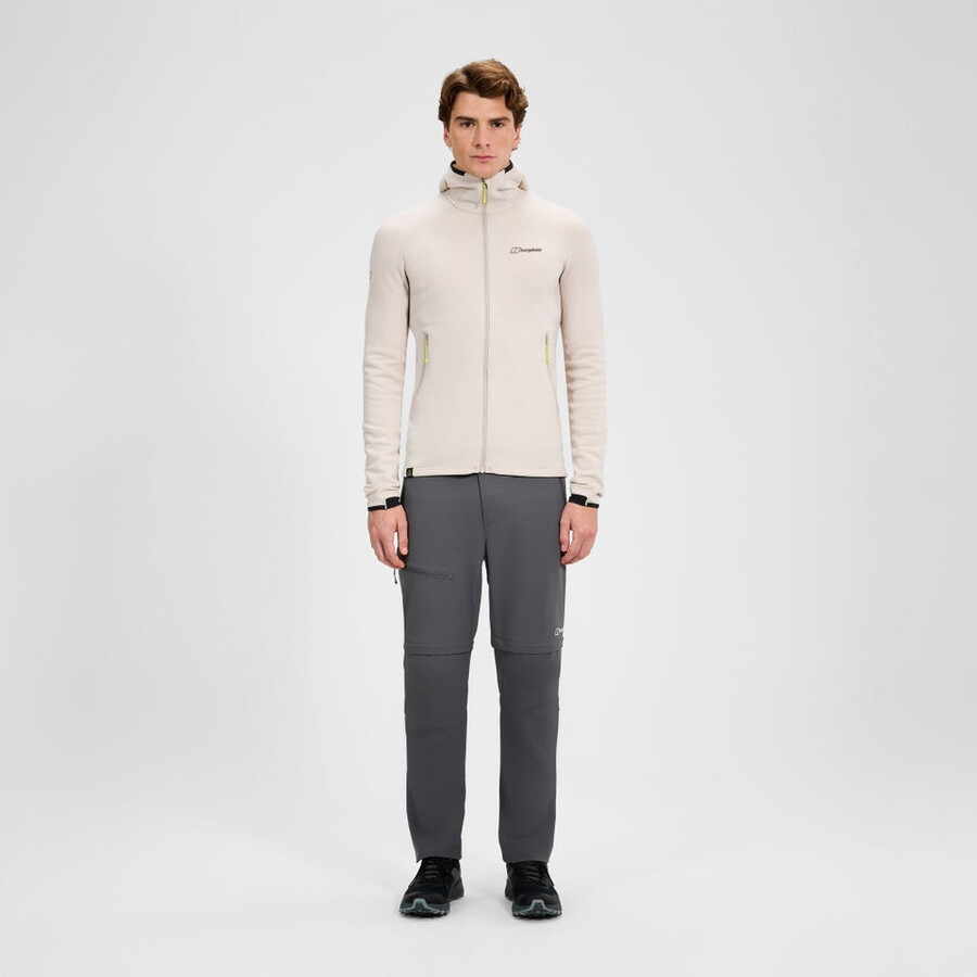 mens kinetic powerstretch hoody - grey berghaus