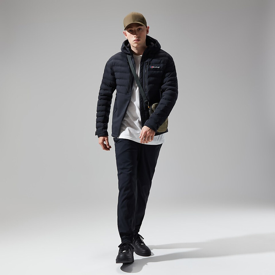mens theran hybrid hooded jacket - black berghaus