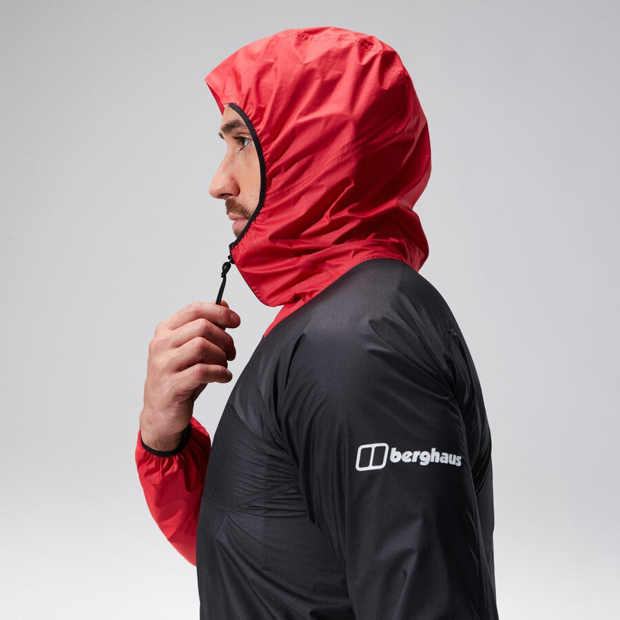mens mtn guide hyper lt jacket - blackred berghaus