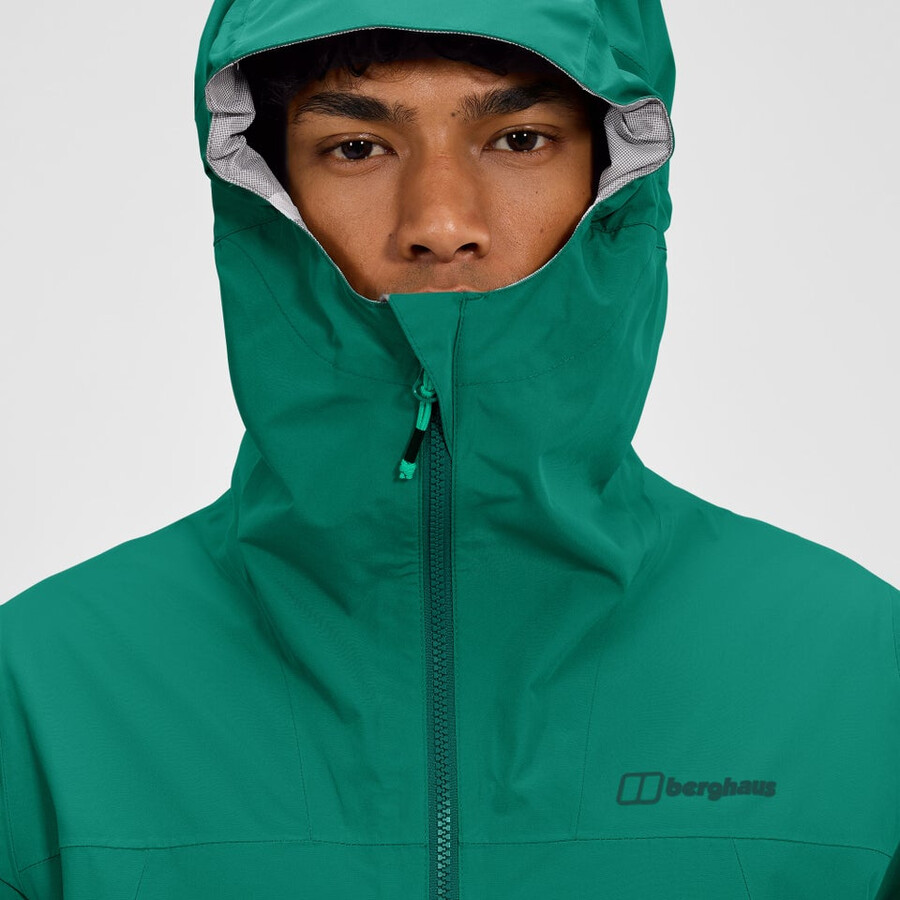 mens deluge pro 3.0 waterproof jacket - green berghaus