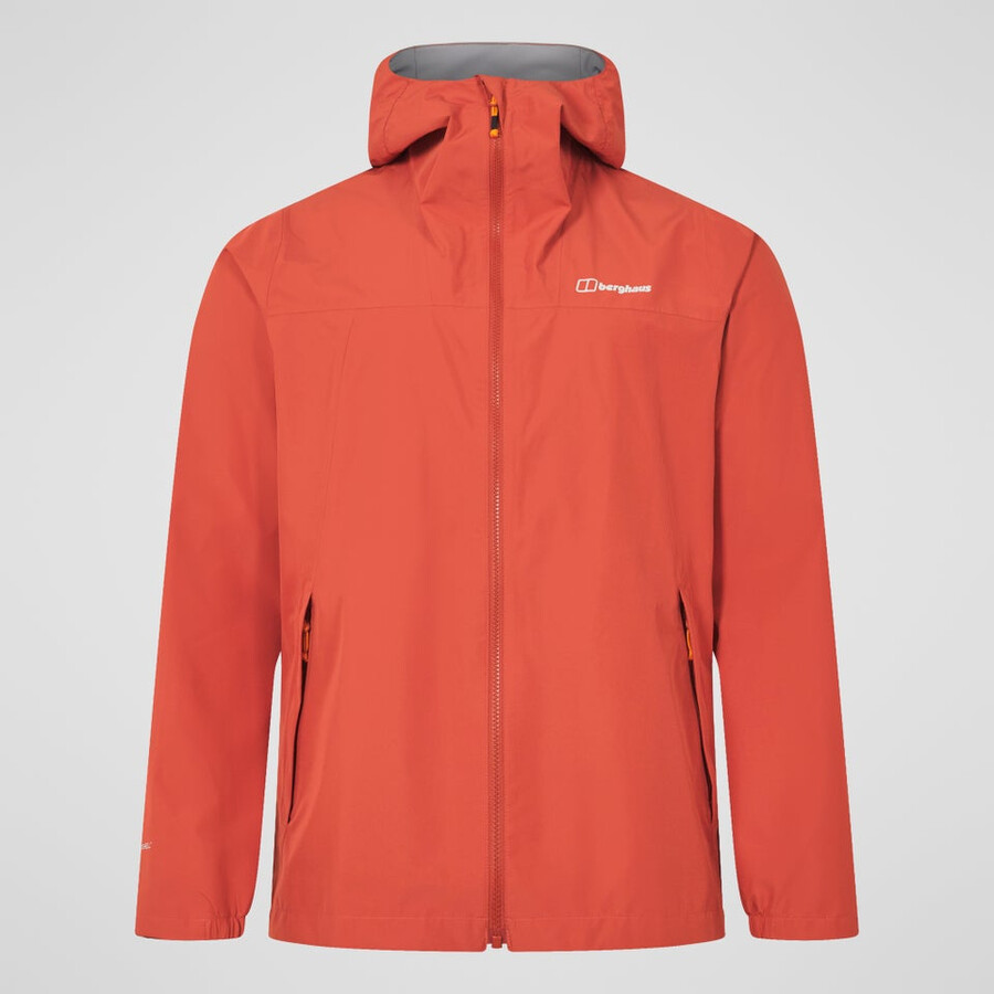 mens deluge pro 3.0 waterproof jacket - orange berghaus