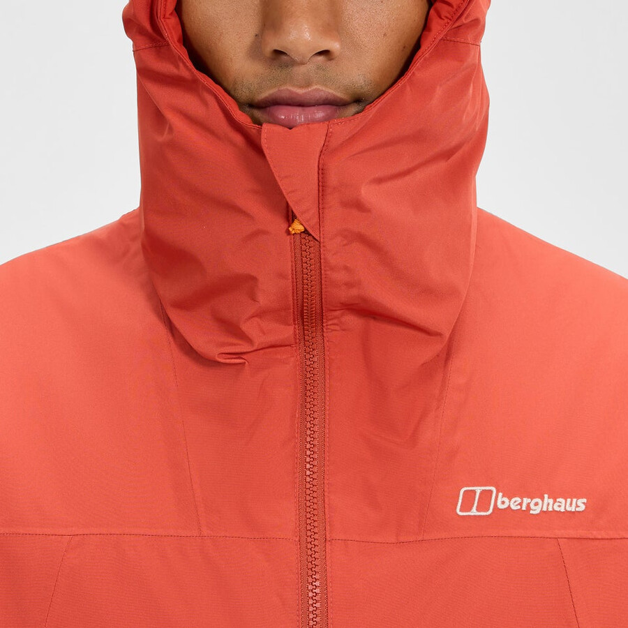 mens deluge pro 3.0 waterproof jacket - orange berghaus