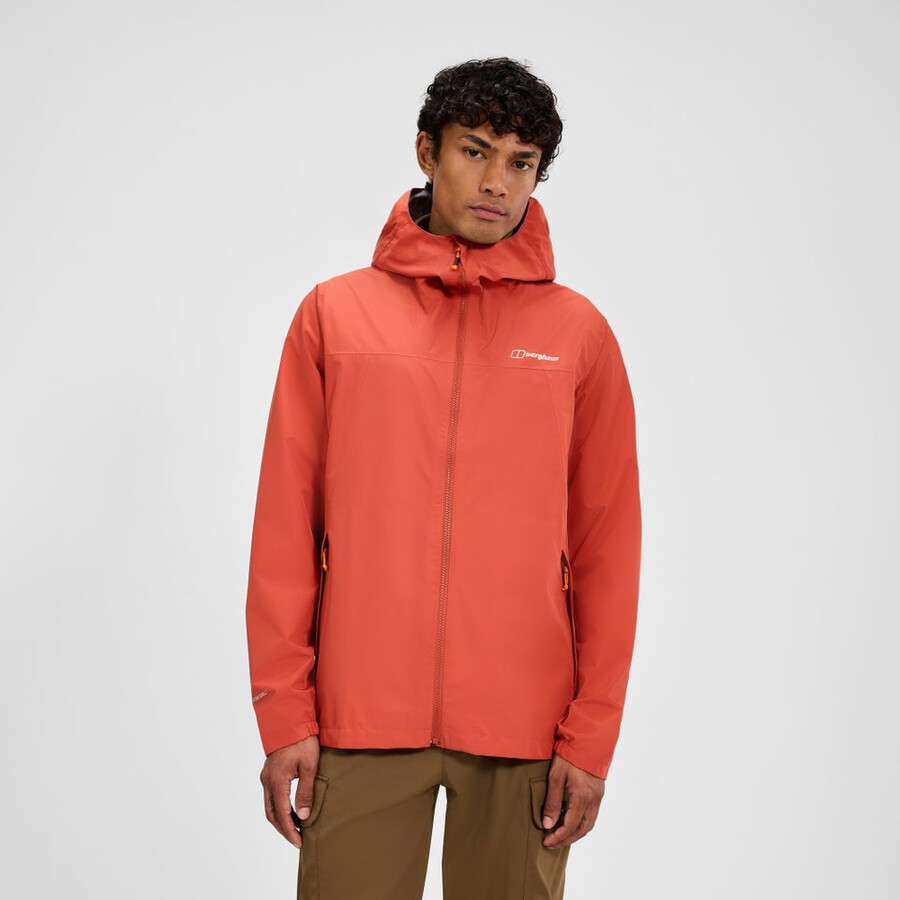 mens deluge pro 3.0 waterproof jacket - orange berghaus