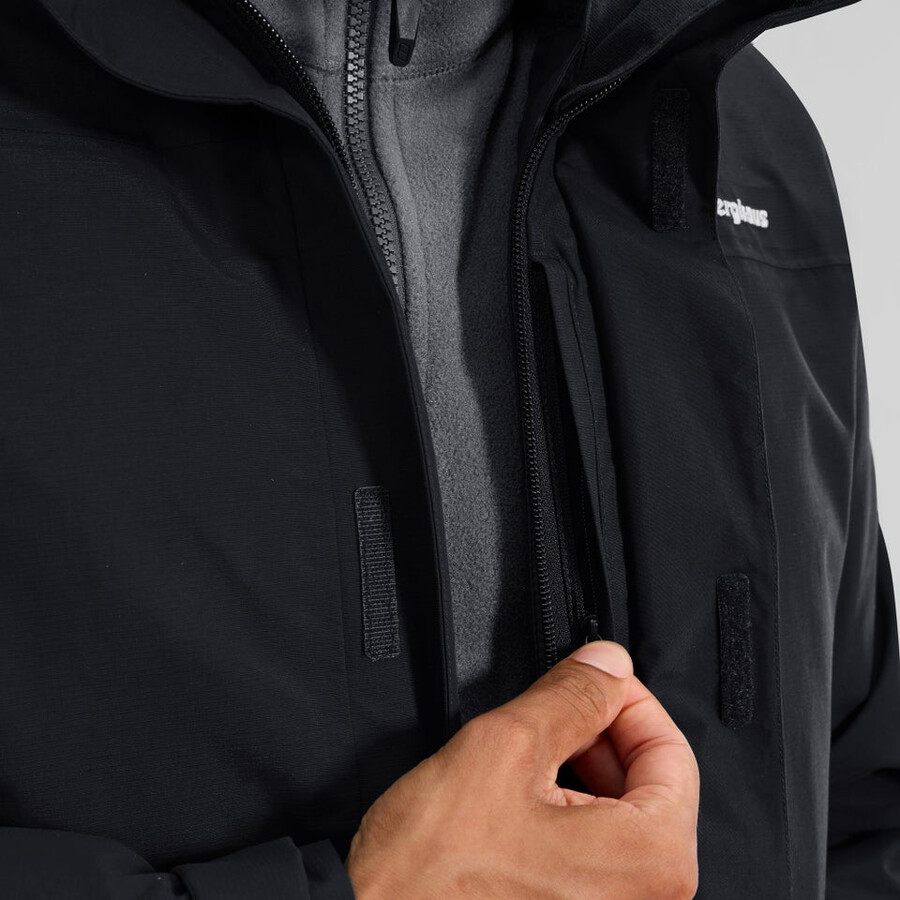 mens hillwalker 2.0 gemini gore-tex waterproof 3in1 jacket - black berghaus