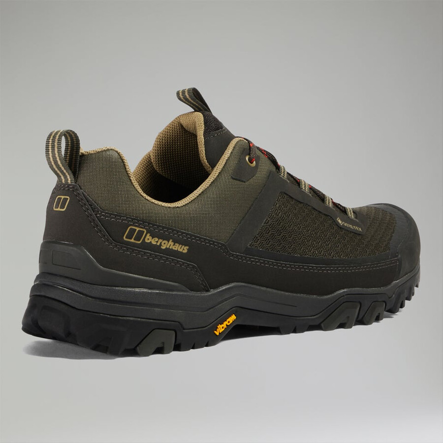 mens ground attack active gore-tex shoe - browndark green berghaus