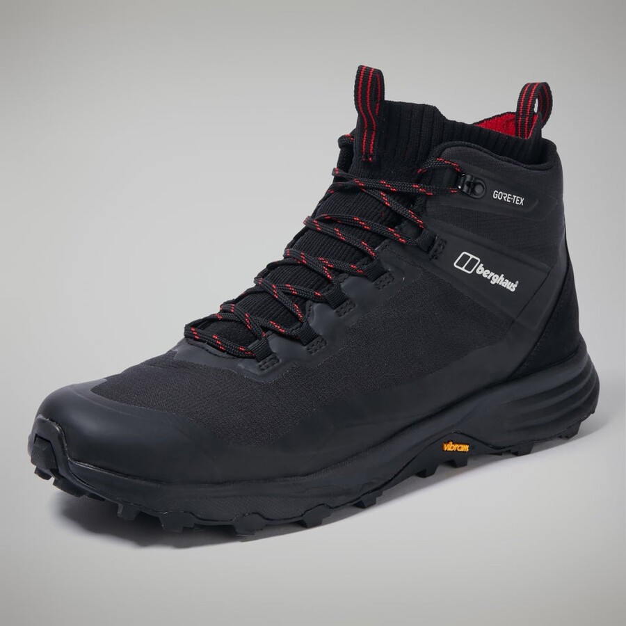 mens vc22 mid 2.0 gore-tex waterproof shoe - blackred berghaus