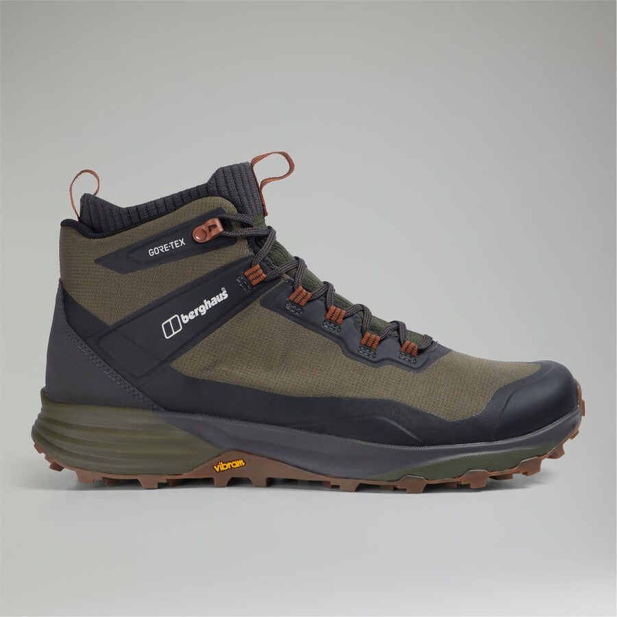 mens vc22 mid 2.0 gore-tex waterproof shoe - browngreen berghaus