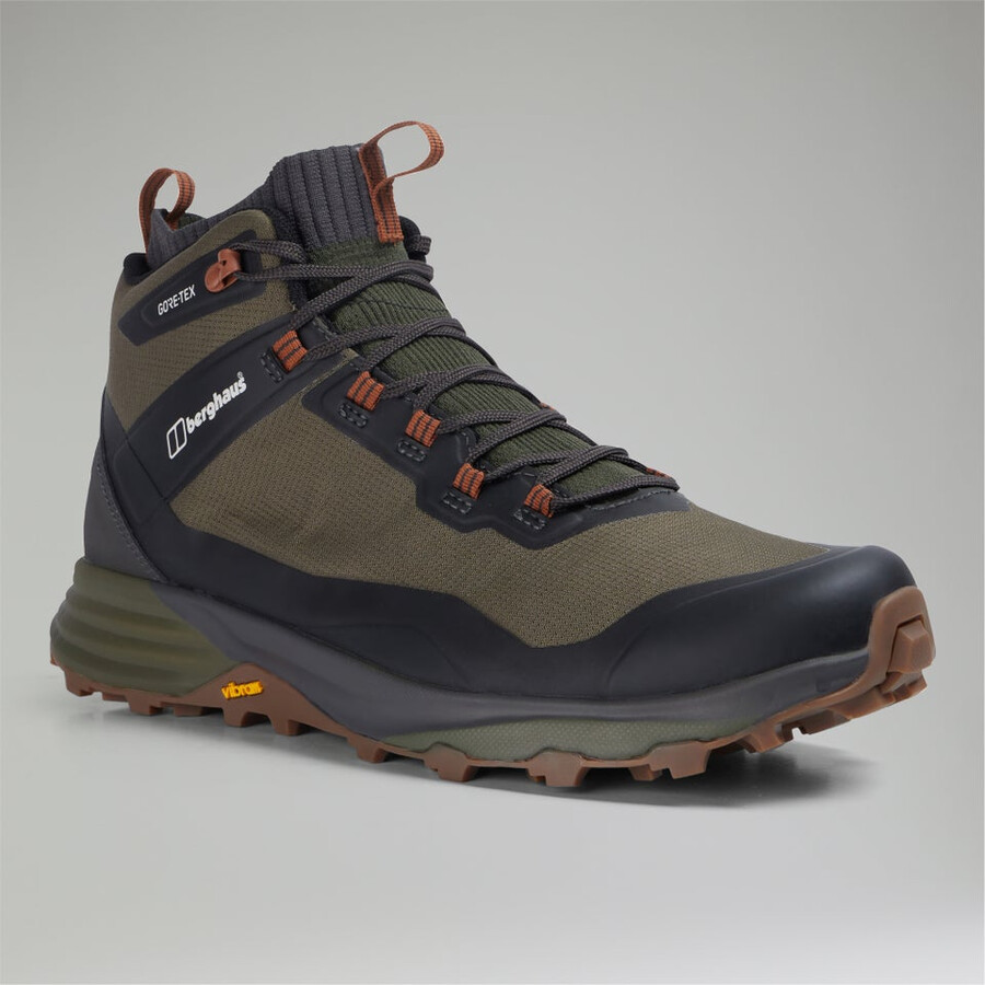 mens vc22 mid 2.0 gore-tex waterproof shoe - browngreen berghaus