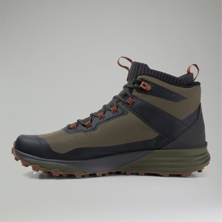 mens vc22 mid 2.0 gore-tex waterproof shoe - browngreen berghaus