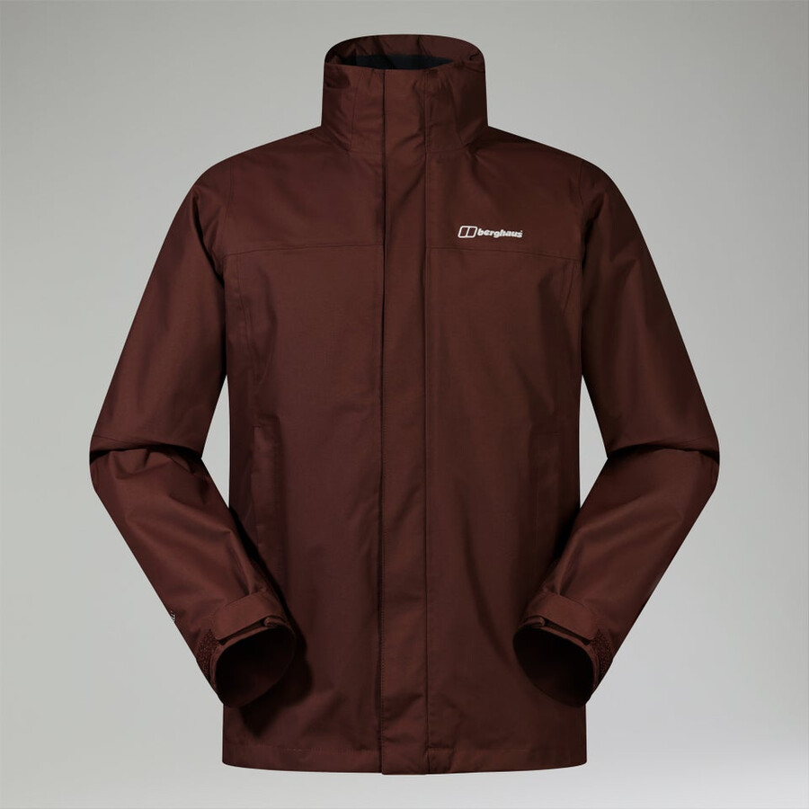 mens rg alpha 2.0 gemini waterproof 3in1 jacket - brown berghaus