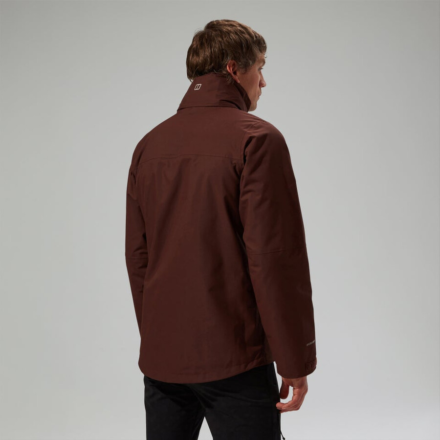 mens rg alpha 2.0 gemini waterproof 3in1 jacket - brown berghaus
