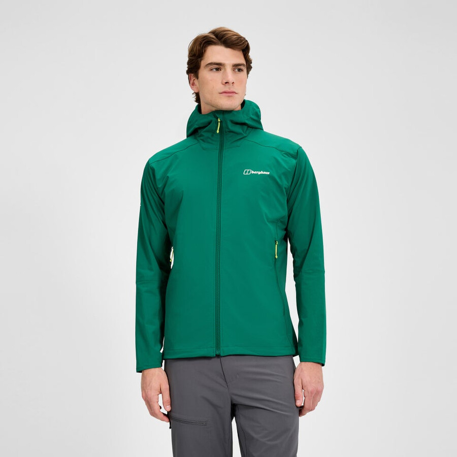 mens ridge-roamer lite softshell jacket - green berghaus