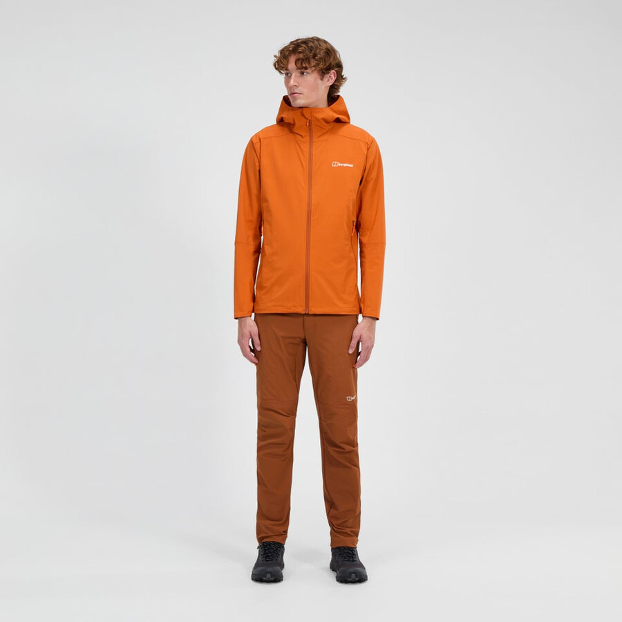 mens ridge-roamer lite softshell jacket - orange berghaus