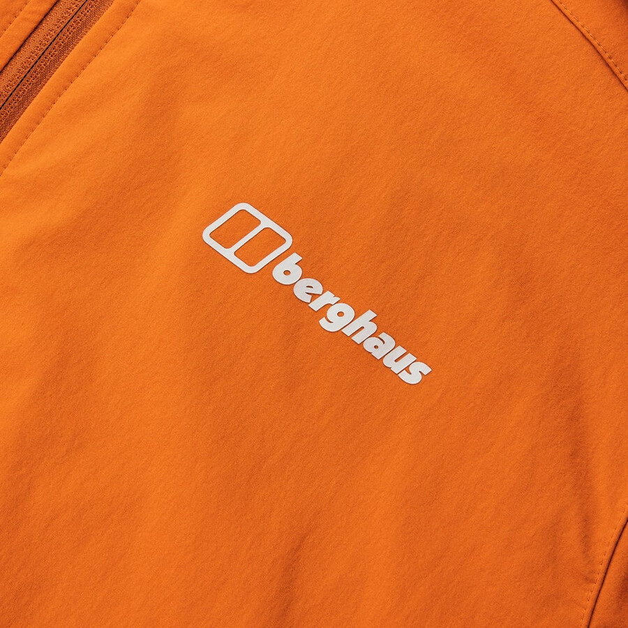 mens ridge-roamer lite softshell jacket - orange berghaus
