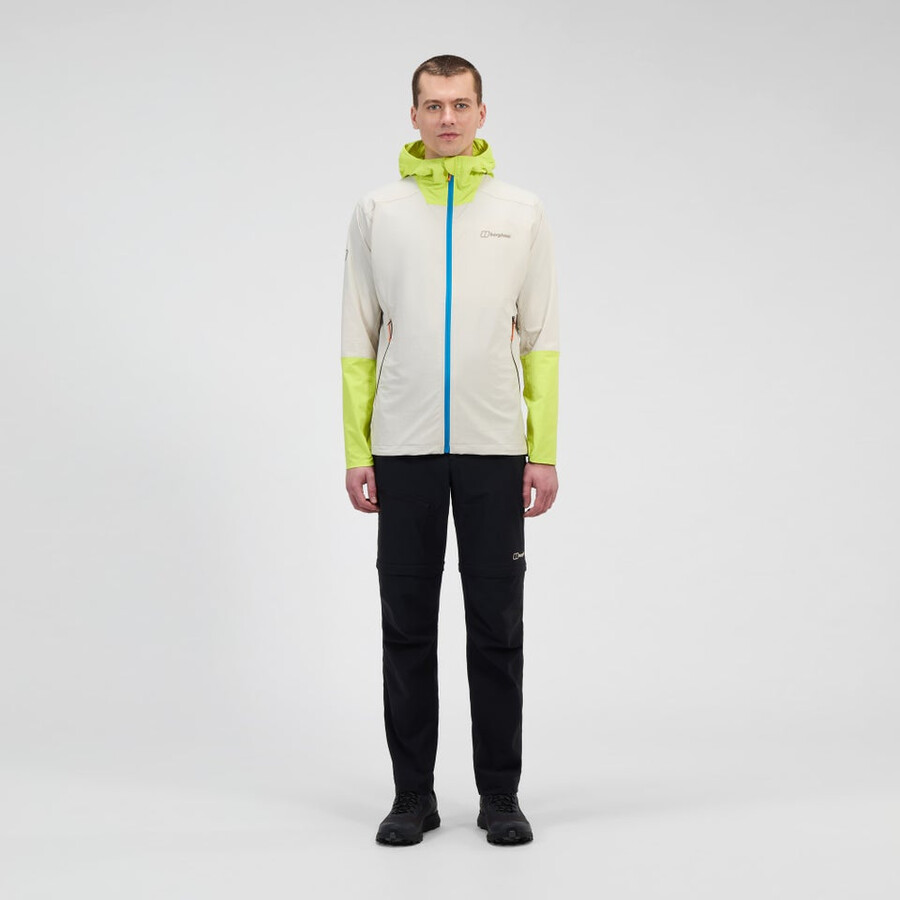 mens ridge-roamer lite softshell jacket - greyyellow berghaus