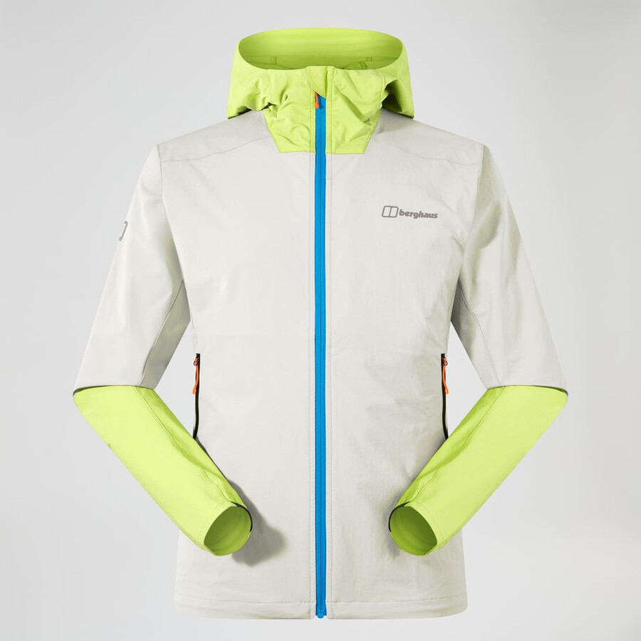 mens ridge-roamer lite softshell jacket - greyyellow berghaus