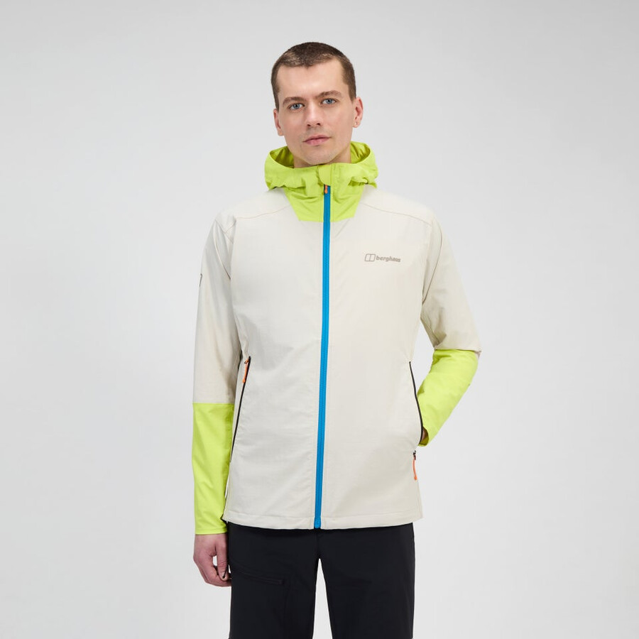 mens ridge-roamer lite softshell jacket - greyyellow berghaus