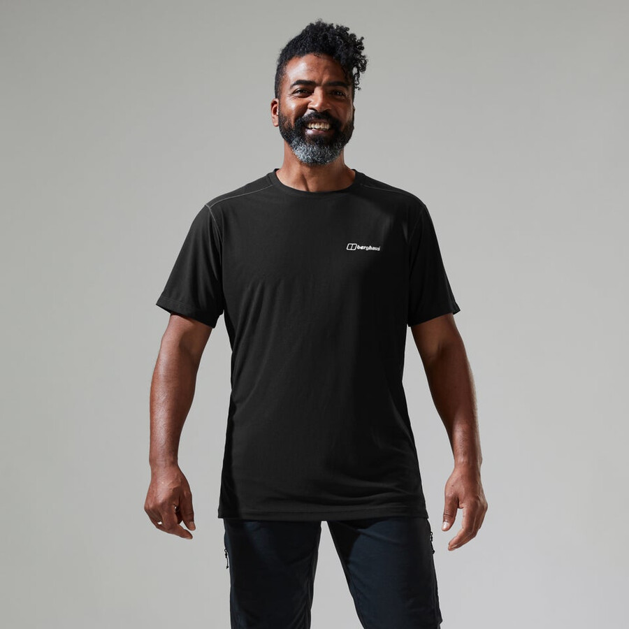 mens 247 tech tee super stretch crew - black berghaus