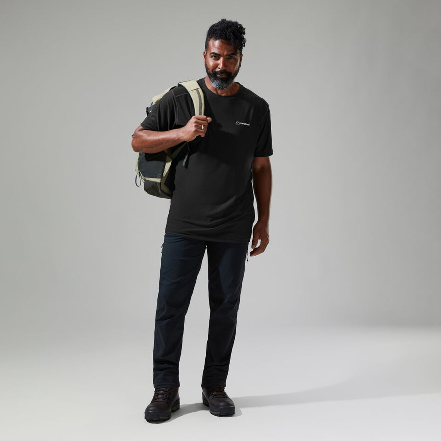 mens 247 tech tee super stretch crew - black berghaus