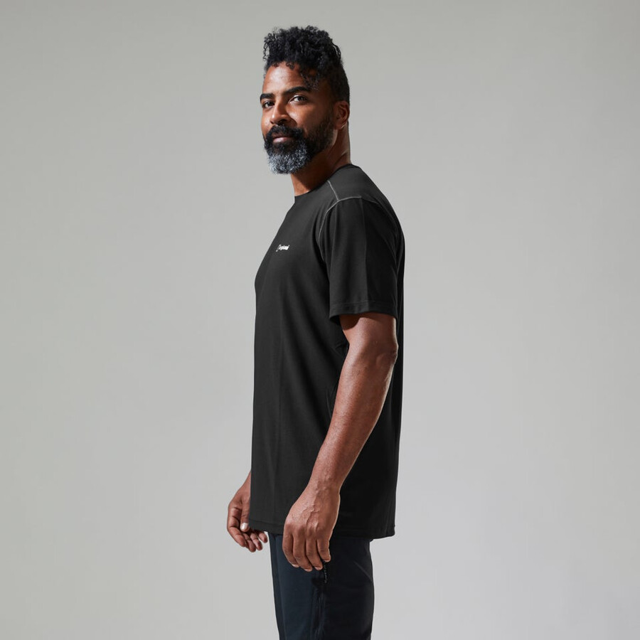 mens 247 tech tee super stretch crew - black berghaus