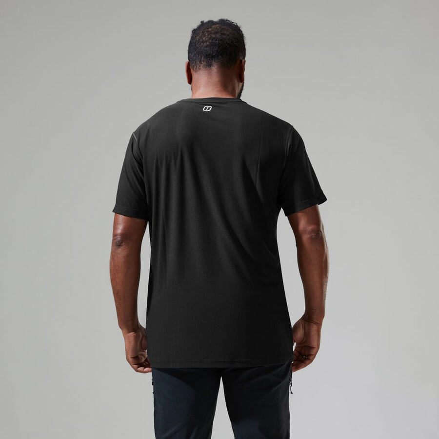 mens 247 tech tee super stretch crew - black berghaus