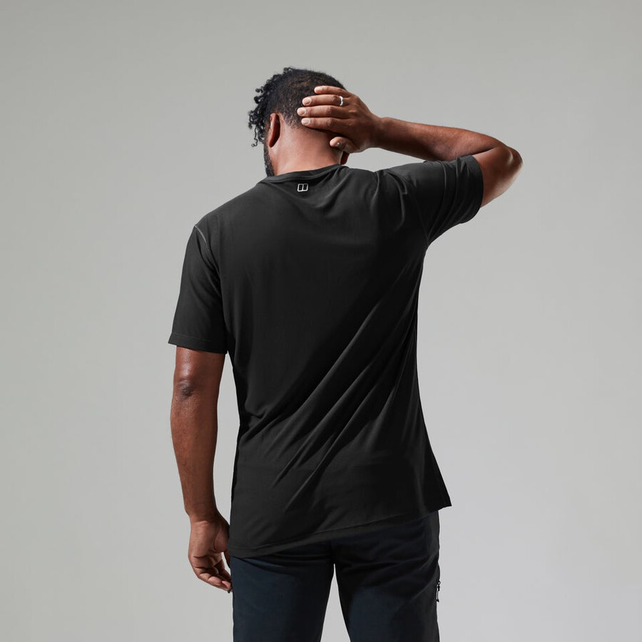 mens 247 tech tee super stretch crew - black berghaus