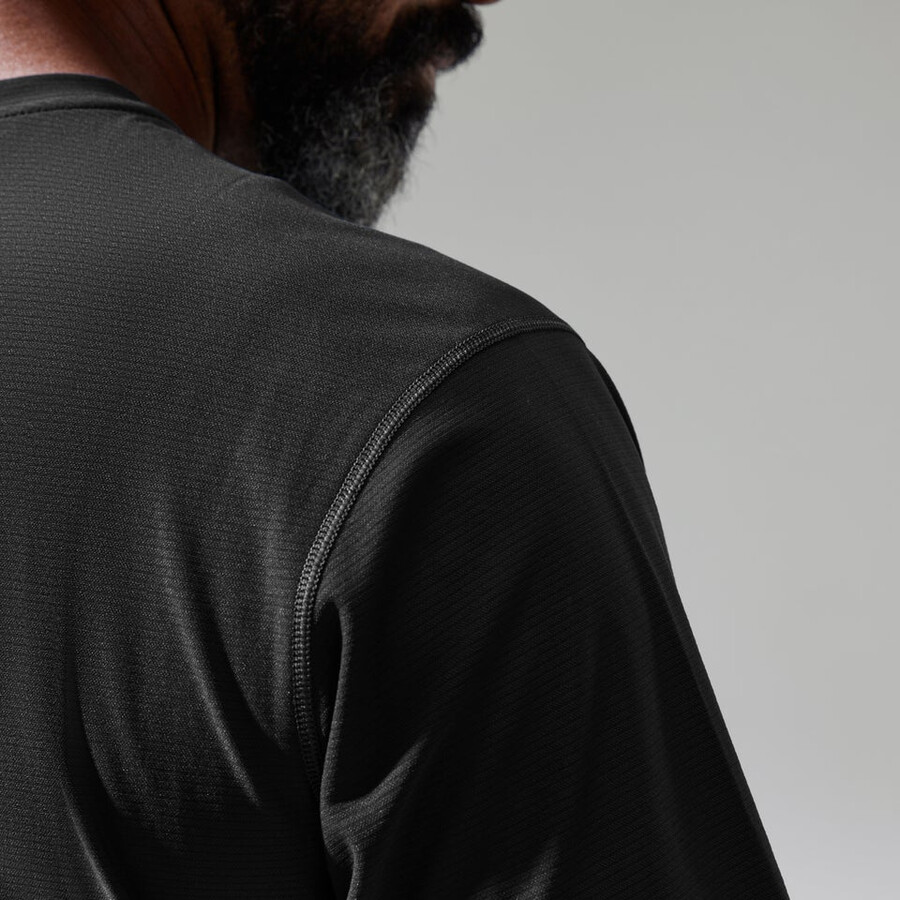 mens 247 tech tee super stretch crew - black berghaus