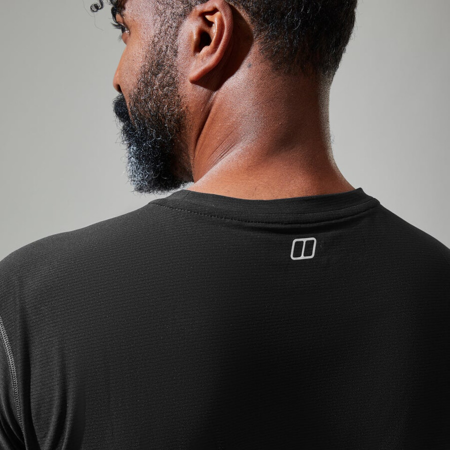 mens 247 tech tee super stretch crew - black berghaus
