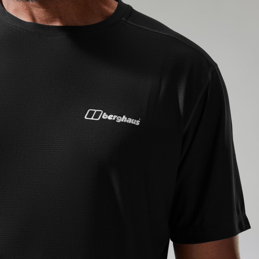 mens 247 tech tee super stretch crew - black berghaus