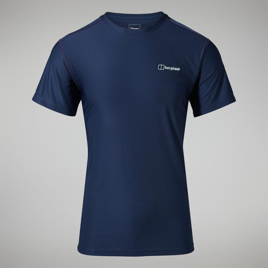 mens 247 tech tee super stretch crew - dark blue berghaus