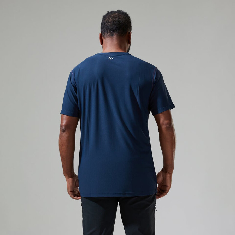 mens 247 tech tee super stretch crew - dark blue berghaus