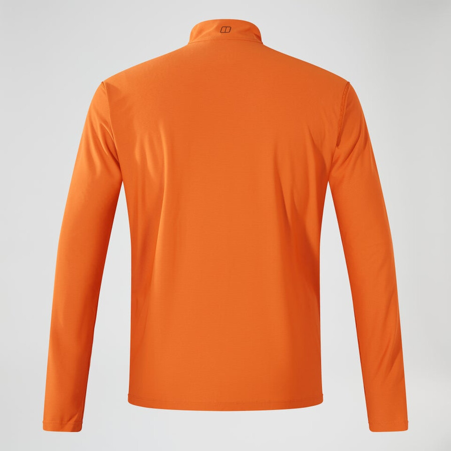 mens 247 half zip long sleeve tech tee - orange berghaus