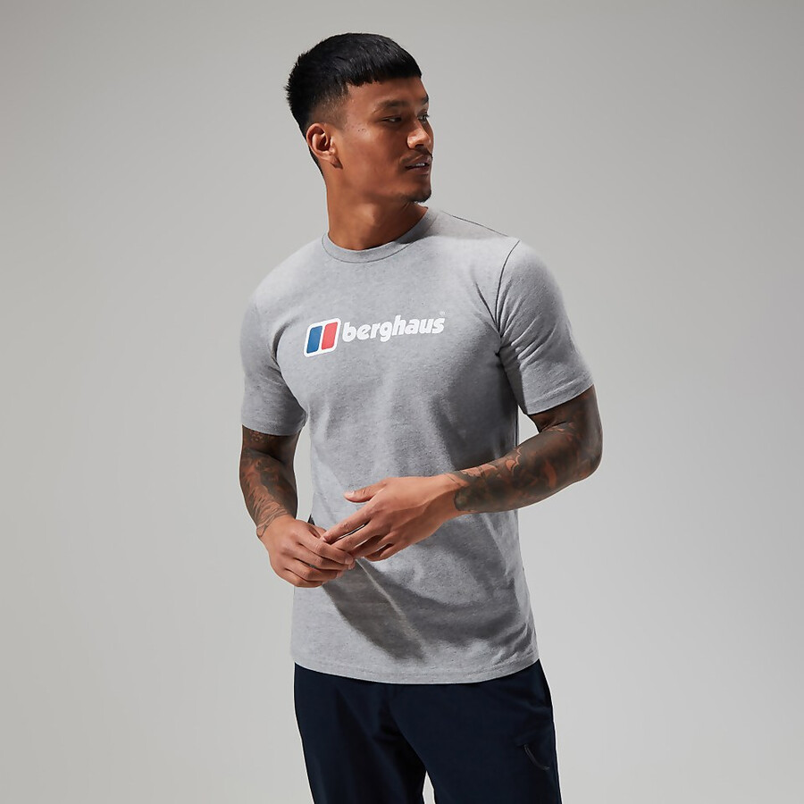 mens big classic logo tee dark grey berghaus