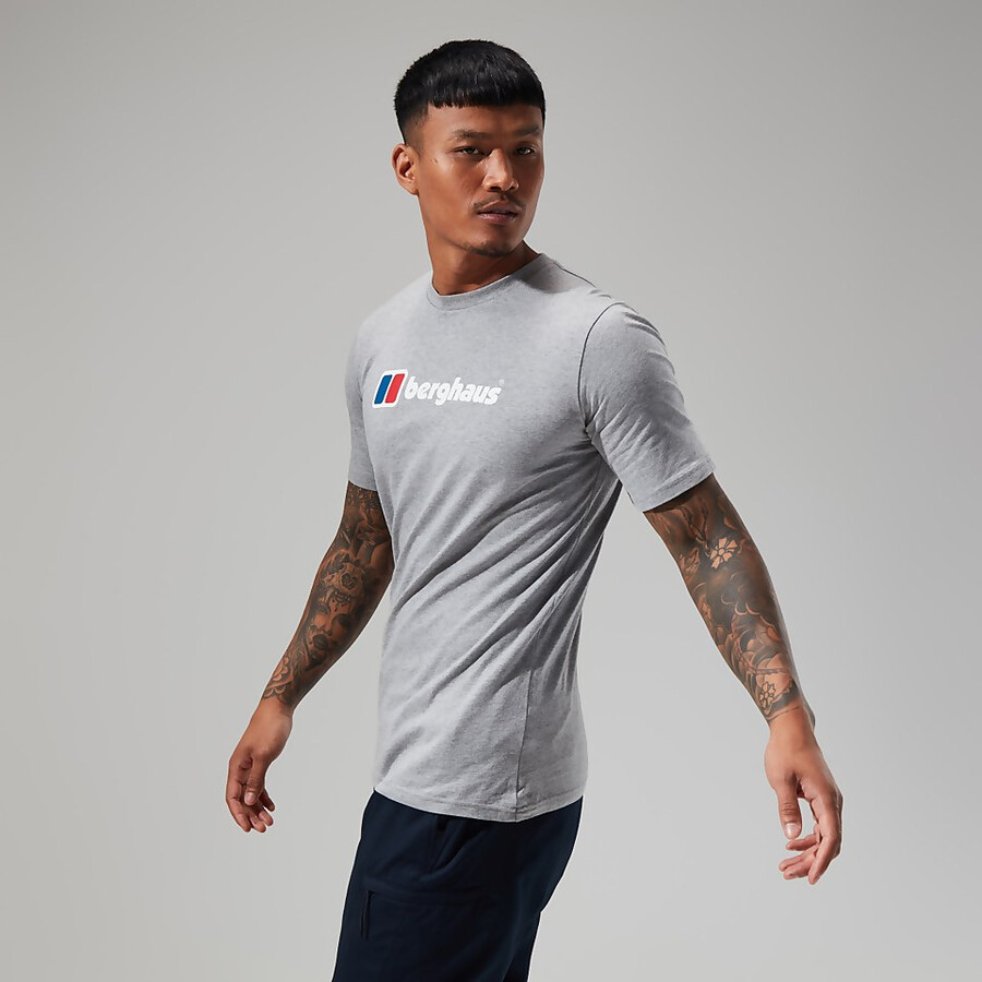 mens big classic logo tee dark grey berghaus